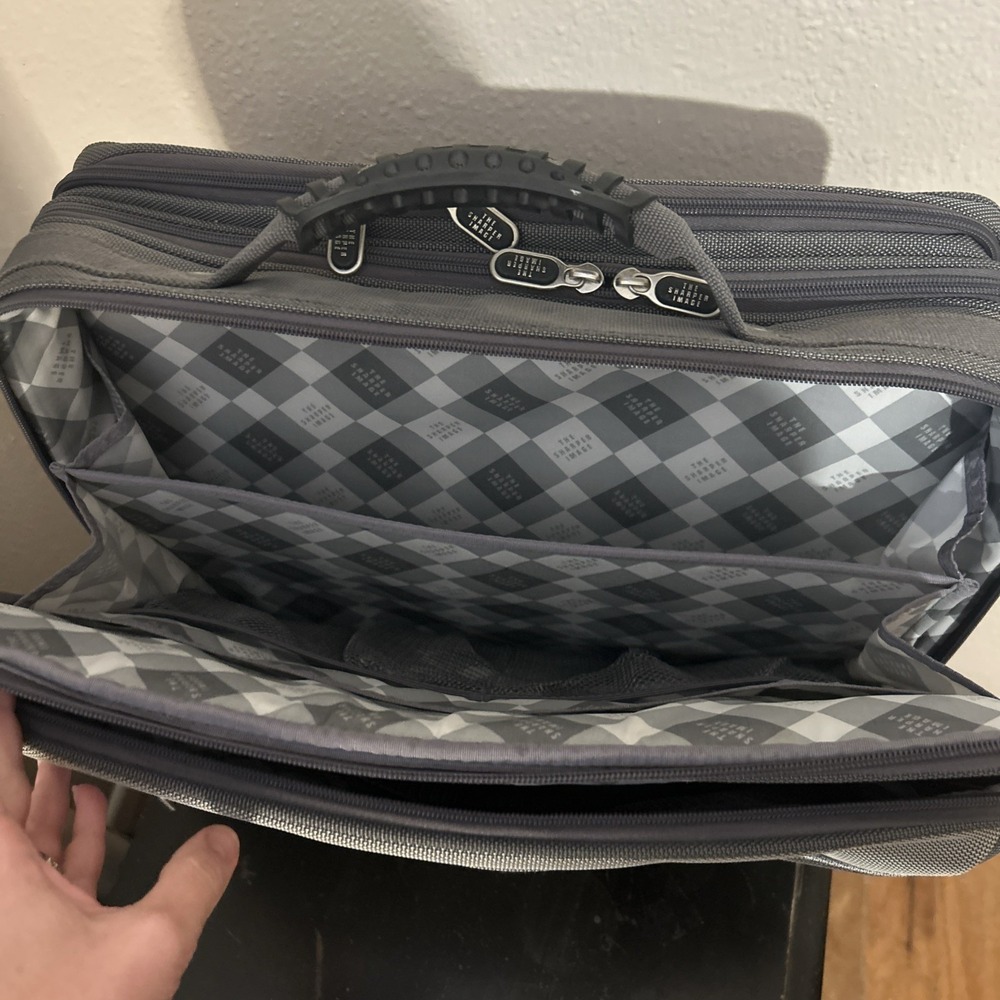 Sharper Image Carry On Laptop Bag TSA Approved Silver & Grey Travel - Picture 3 of 11